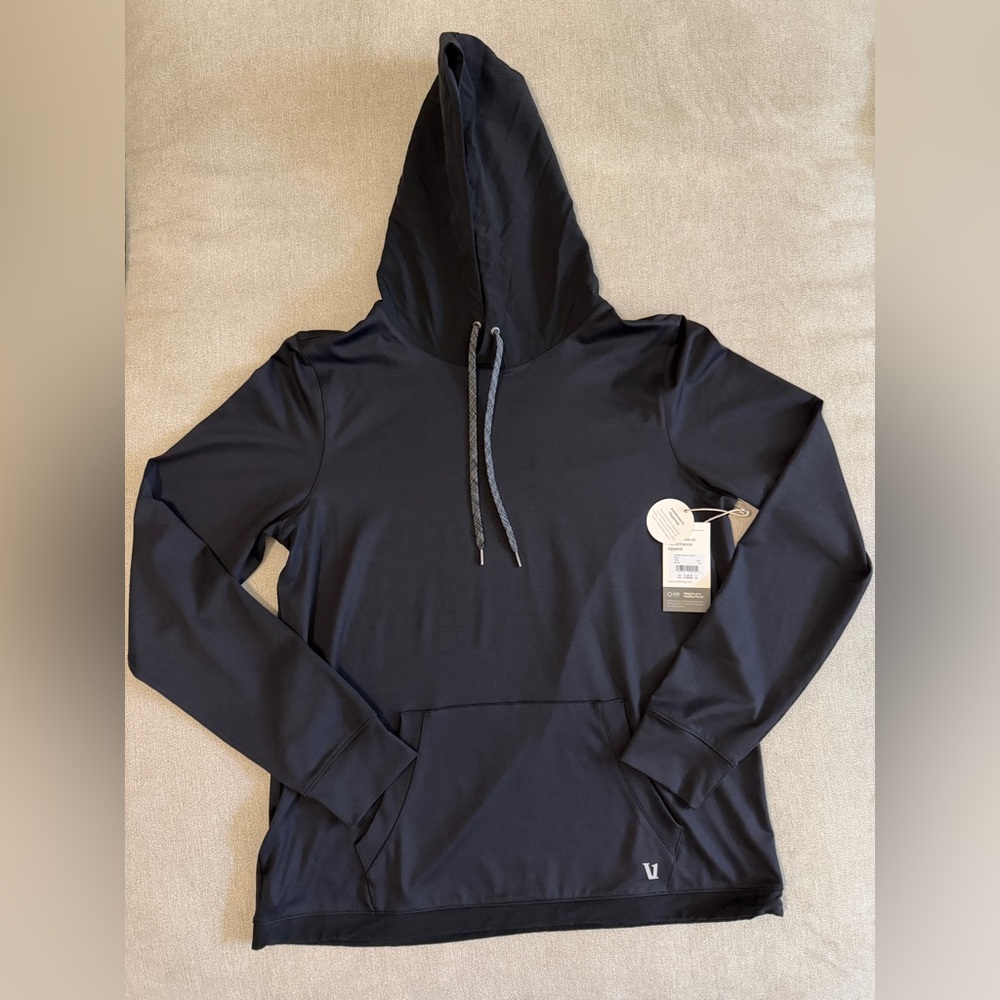 Vuori Sunday Elementary Black Hooded Sweatshirt Windbreaker Size M